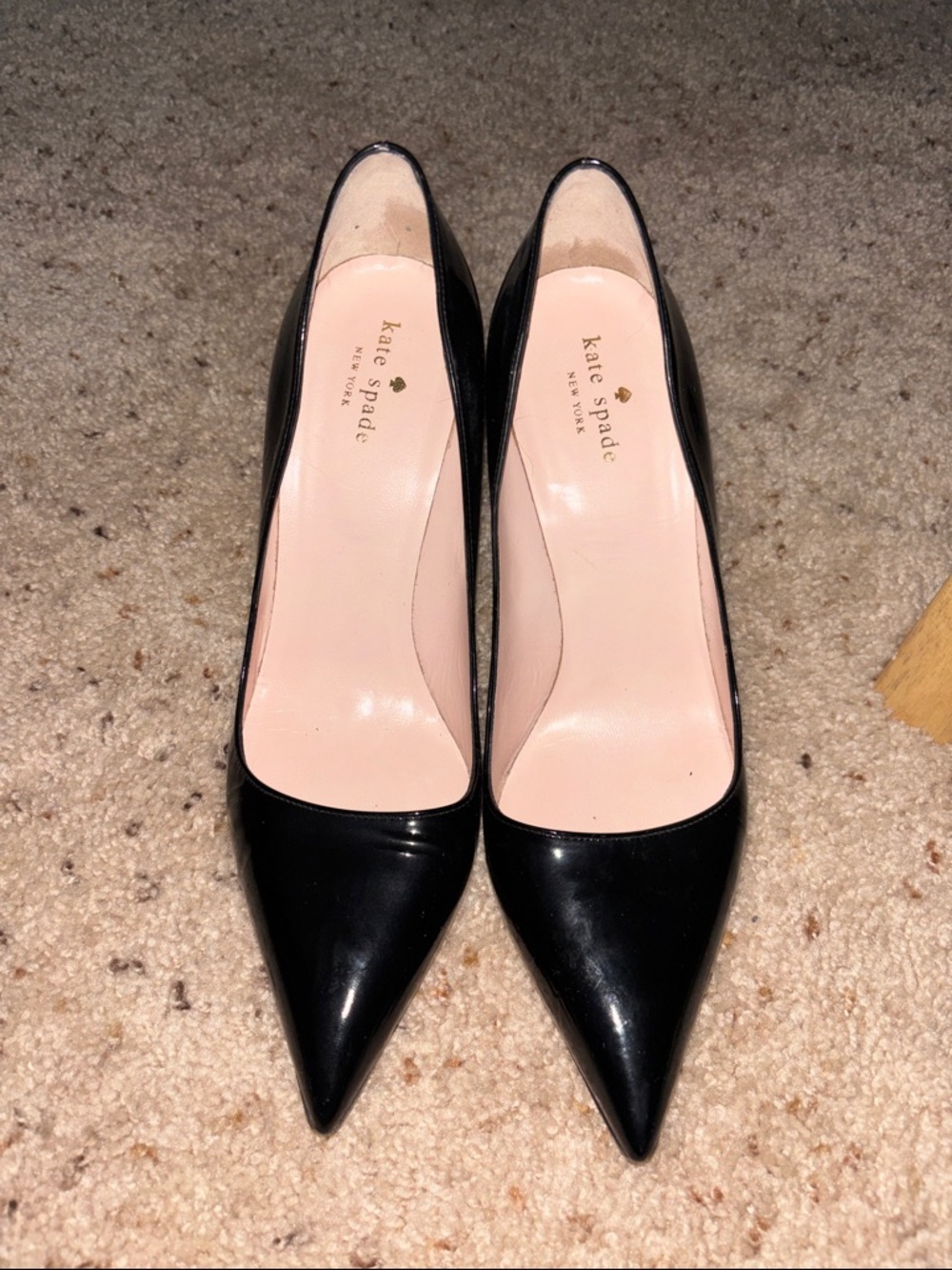 kate spade Black Patent Pointed-Toe Stiletto Pumps Size 10